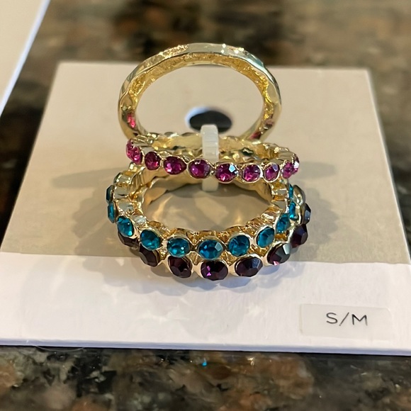 NWT BP Gold Tone Rhinestone Stacking Rings - Picture 1 of 4